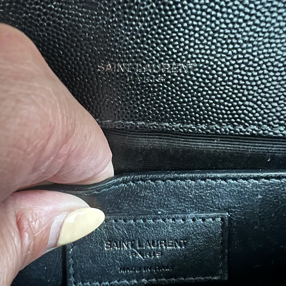 YSL All Black Mixed Matelasse Medium Shoulder Bag - Picture 13 of 15